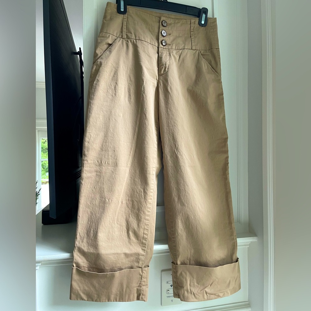 Tan Capris with Wide Cuff